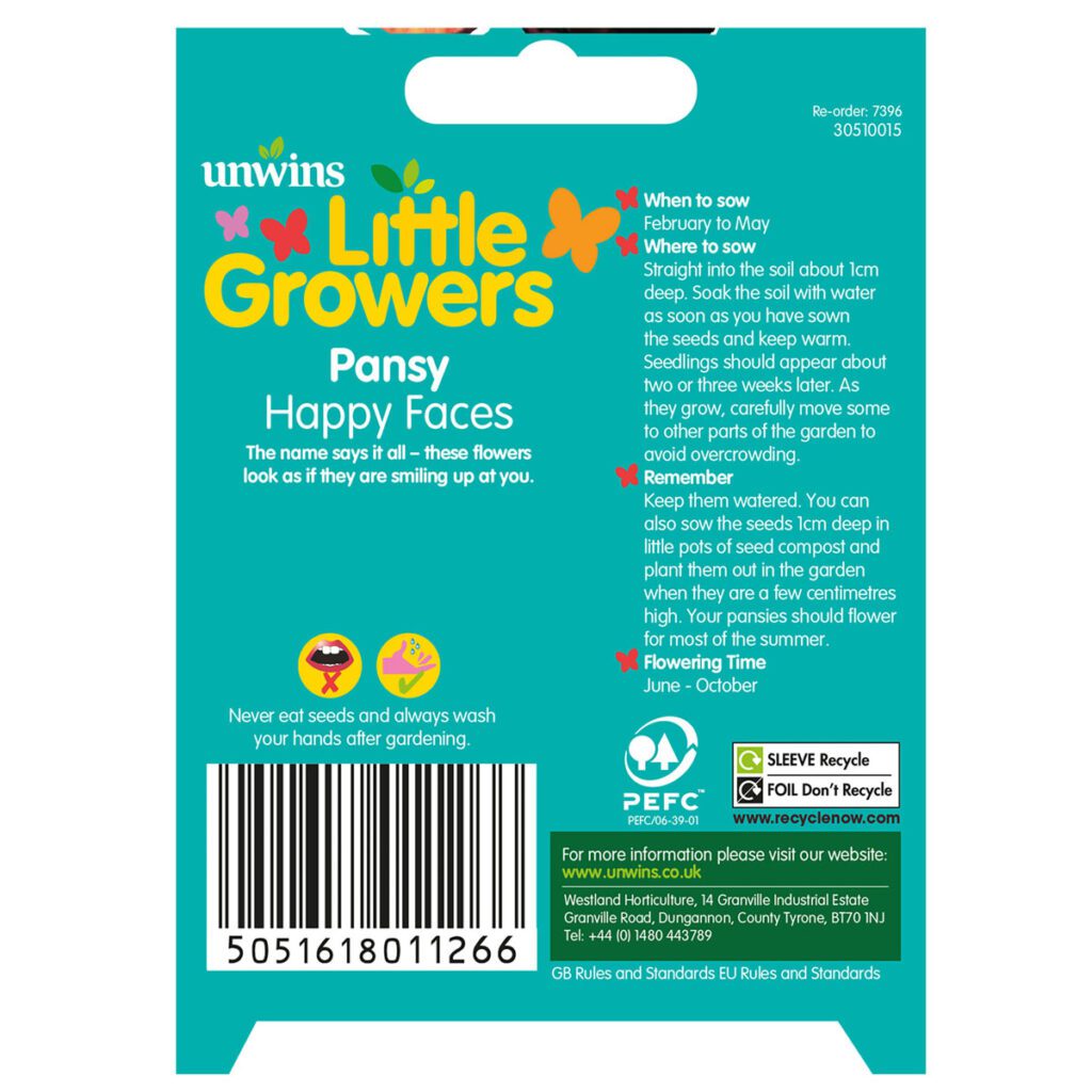 Little Growers Pansy Happy Faces Seeds 5051618011266 2